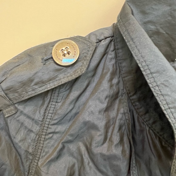 BURBERRY London Blue Polyester Short Trench Coat Size 6 - Picture 3 of 12